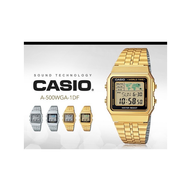 Reloj UNISEX A500WGA-1 VINTAGE MAP en la Tienda On-Line CASIO Reloj UNISEX A500WGA-1 VINTAGE MAP en la Tienda On-Line CASIO